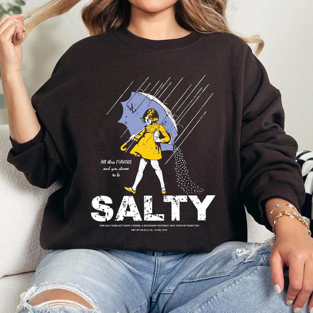 Salty Girl Sweatshirt: Women's Vintage Cotton Blend Sweatshirt