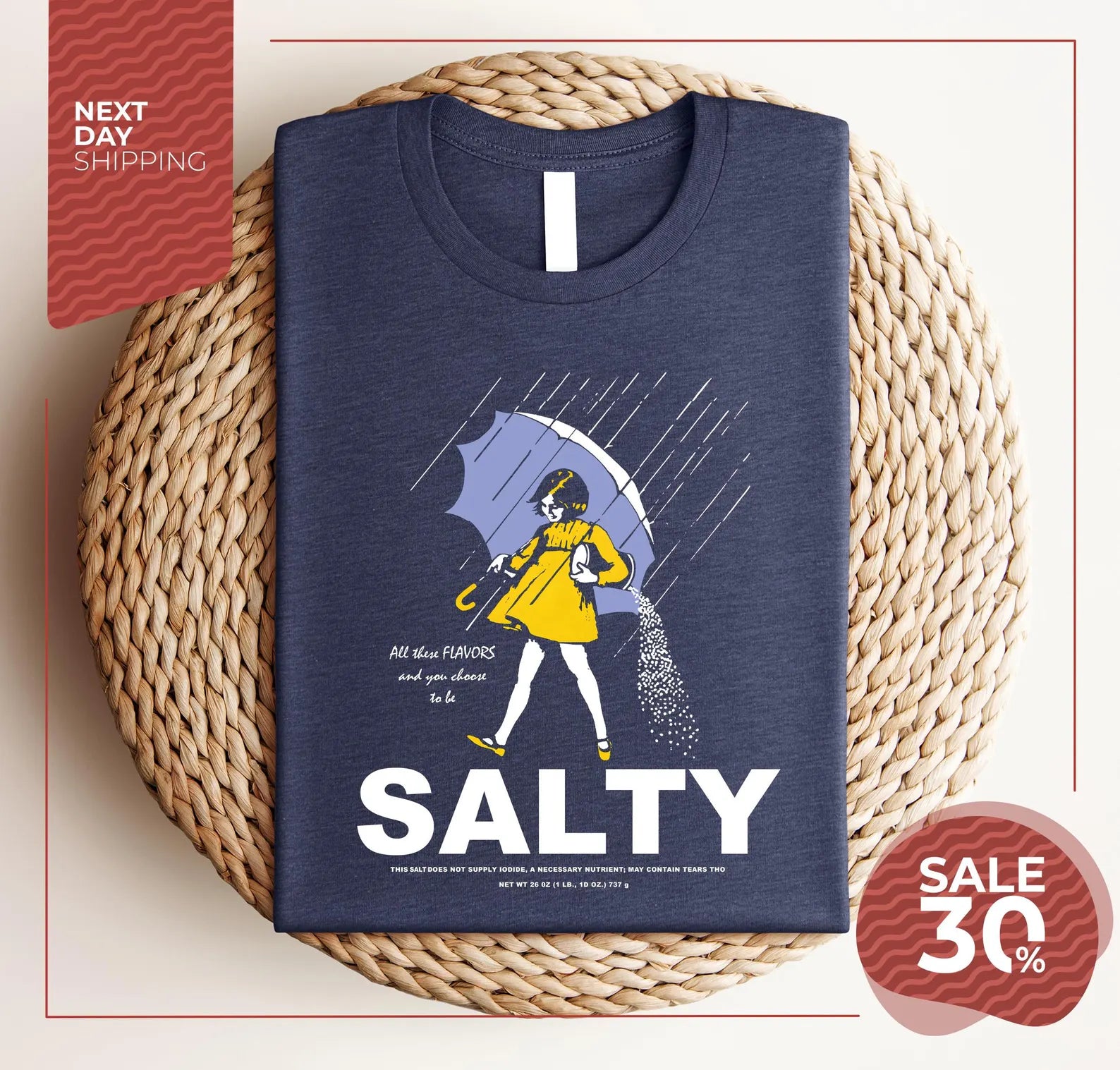 Salty Girl Tee | Women's Vintage Cotton Blend T-Shirt | Gift For Her | Trendy Casual Te | Vintage Style Tee | Women's Shirt | Funny Shirt