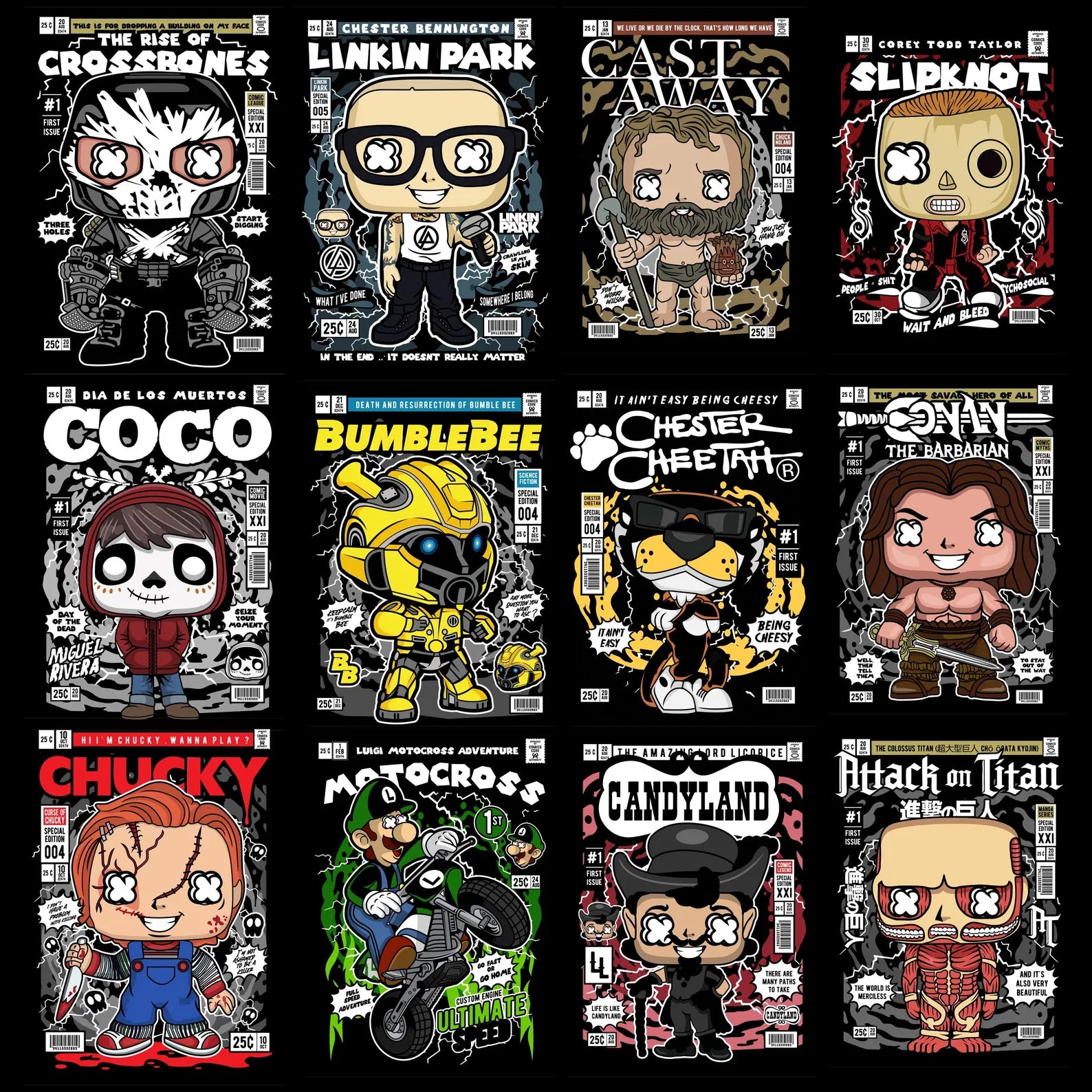 200+ Collectible Pop Art Streetwear PNG Bundle | Urban Character T-Shirt Design Pack